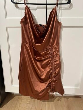 Windsor Satin dress in Copper Rose - homecoming dress